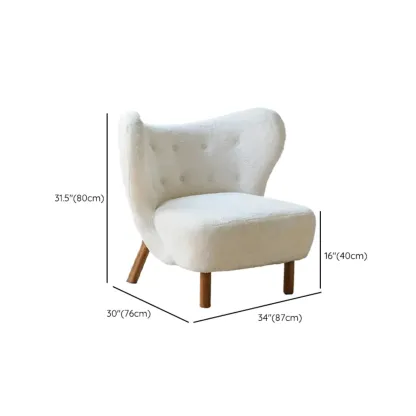 Minimalist Fabric Accent Chair with Tufted Back for Living Room Image - 19