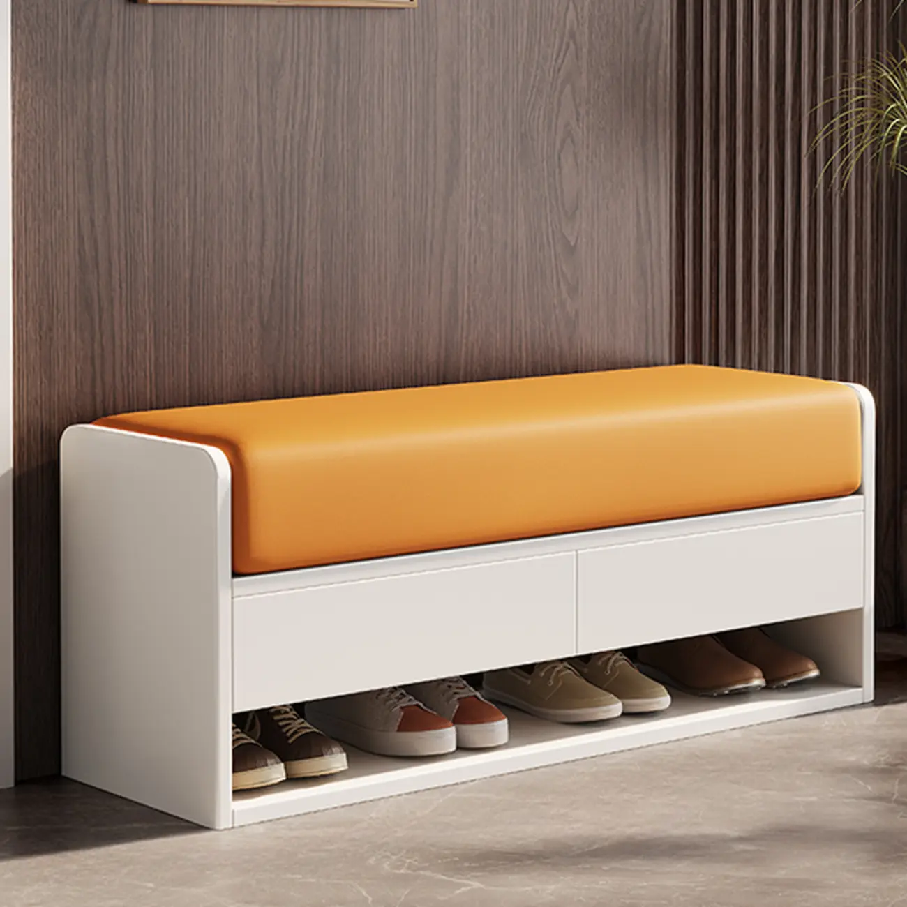 7 Pair Wooden Shoe Storage Bench With Drawer Image - 10 | homeyfad