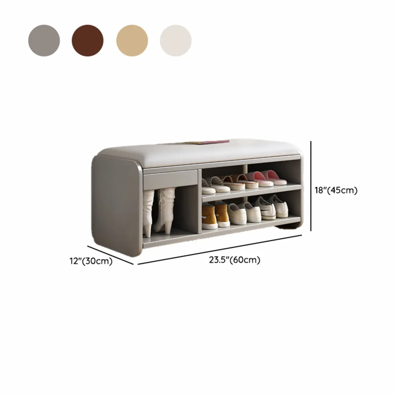 7 Pair Wooden Shoe Storage Bench With Drawer Image - 18 | homeyfad