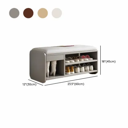 7 Pair Wooden Shoe Storage Bench With Drawer Image - 18