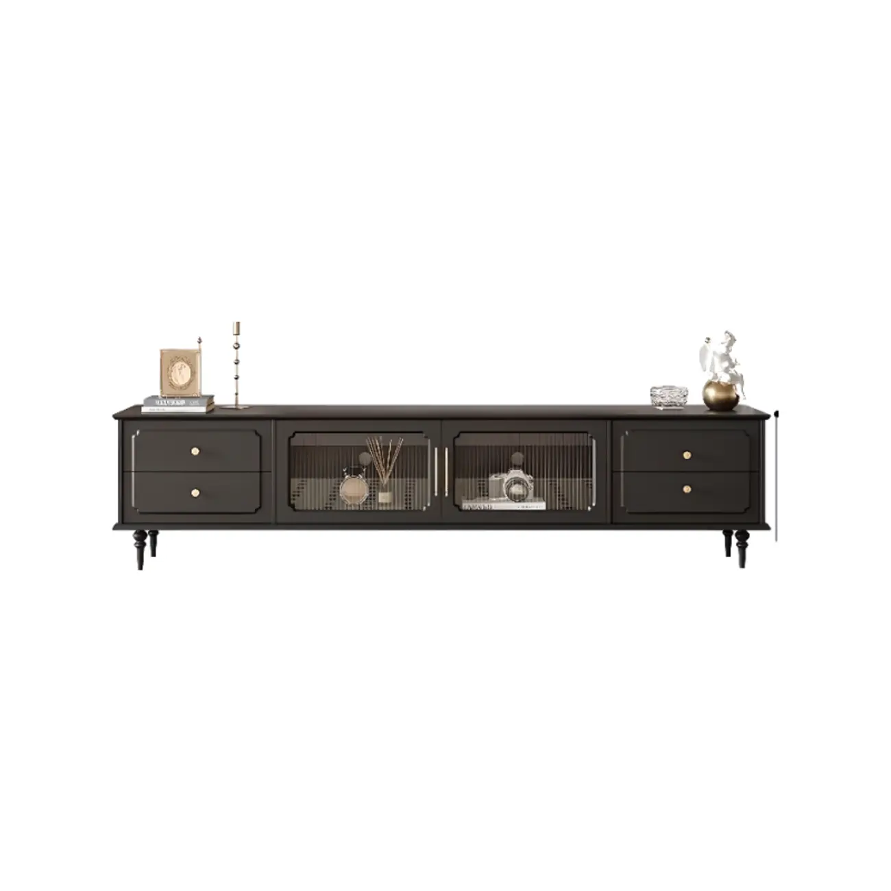 Wooden French Country TV Stand with Black Finish | homeyfad