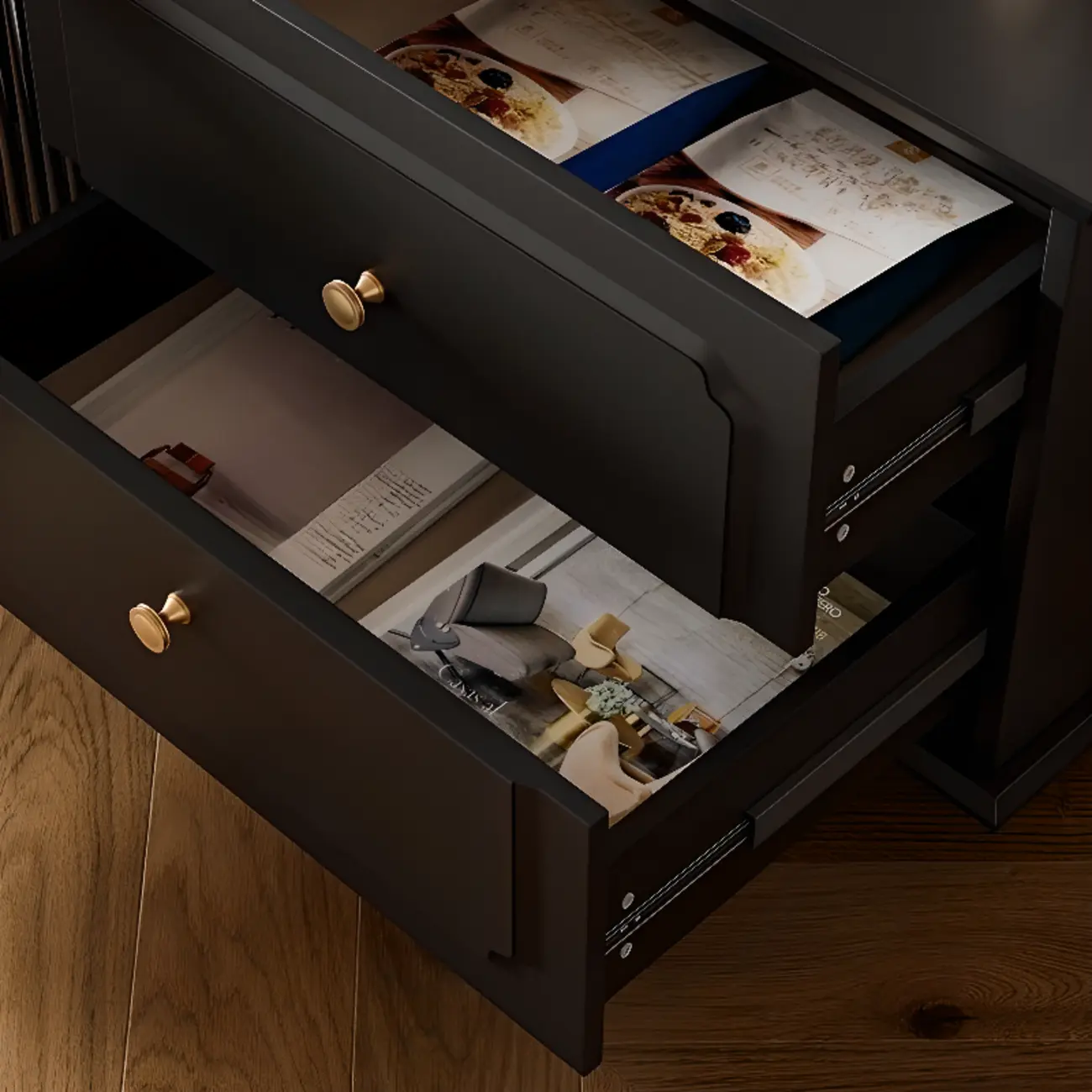 Wooden French Country TV Stand with Black Finish | homeyfad