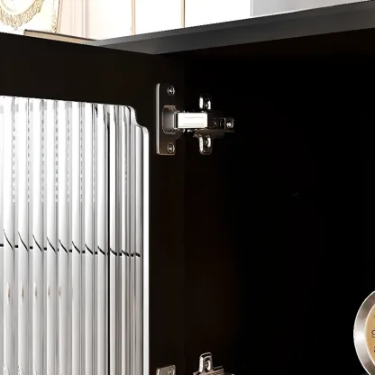 Wooden French Country TV Stand with Black Finish