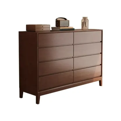 Simplistic Natural Wood 4-Tier Living Room Storage Chests Image - 3