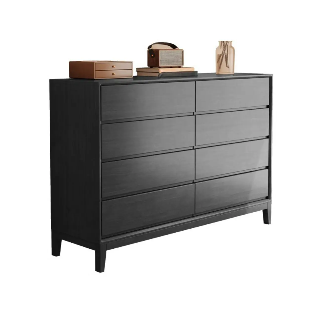 Simplistic Natural Wood 4-Tier Living Room Storage Chests Image - 4 | homeyfad