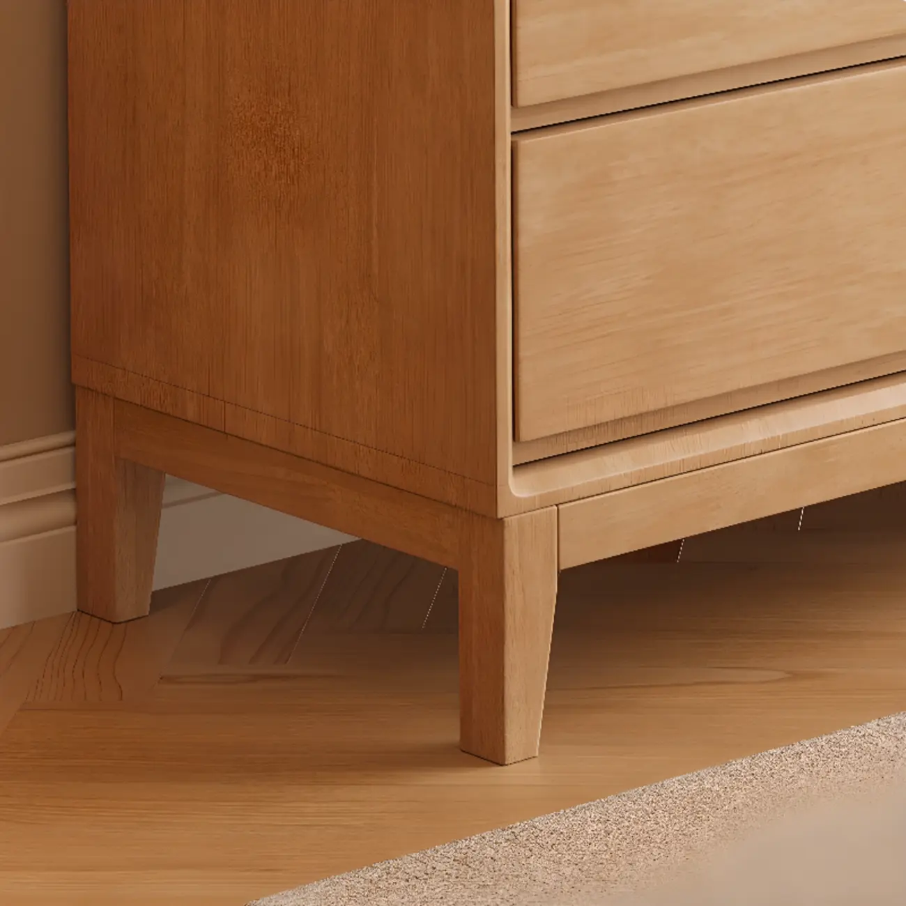 Simplistic Natural Wood 4-Tier Living Room Storage Chests Image - 14 | homeyfad