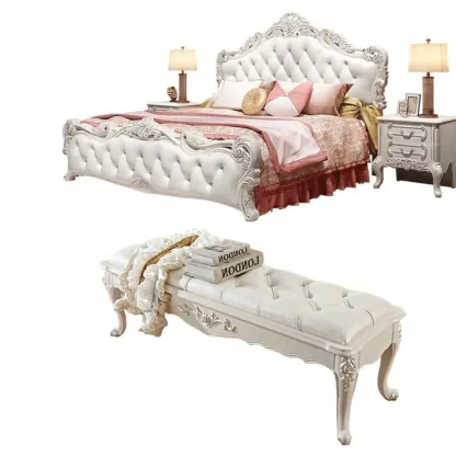 Victorian Button-Tufted Upholstered Entryway Benches Image - 5