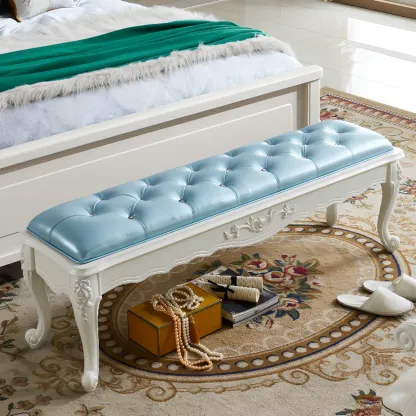 Victorian Button-Tufted Upholstered Entryway Benches Image - 4