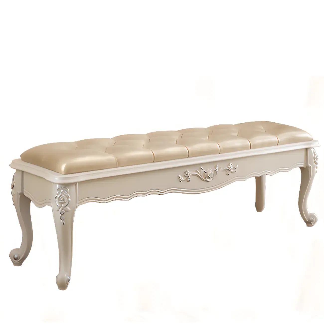Victorian Button-Tufted Upholstered Entryway Benches Image - 16