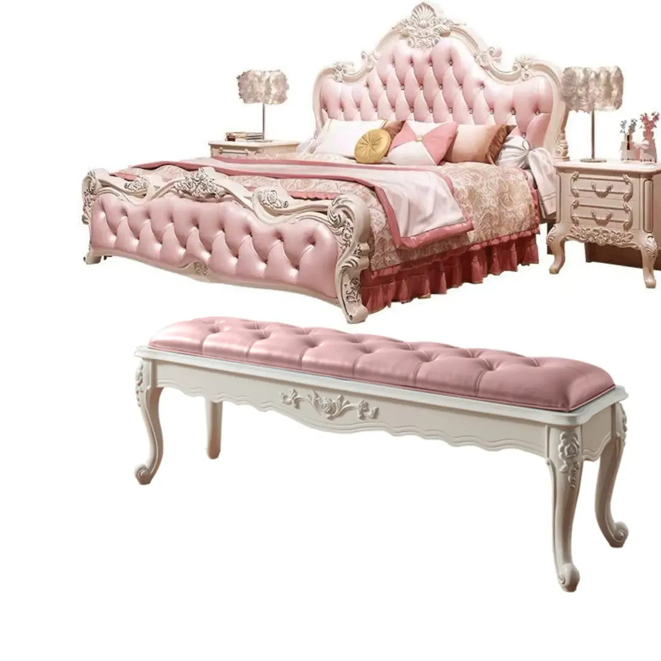 Victorian Button-Tufted Upholstered Entryway Benches | HomeyFad