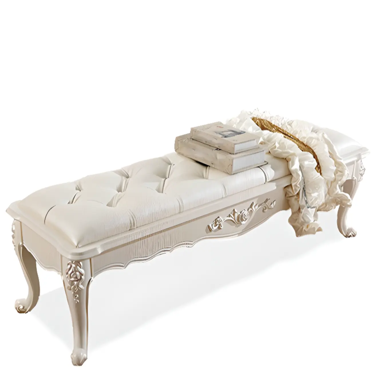 Victorian Button-Tufted Upholstered Entryway Benches Image - 17 | homeyfad