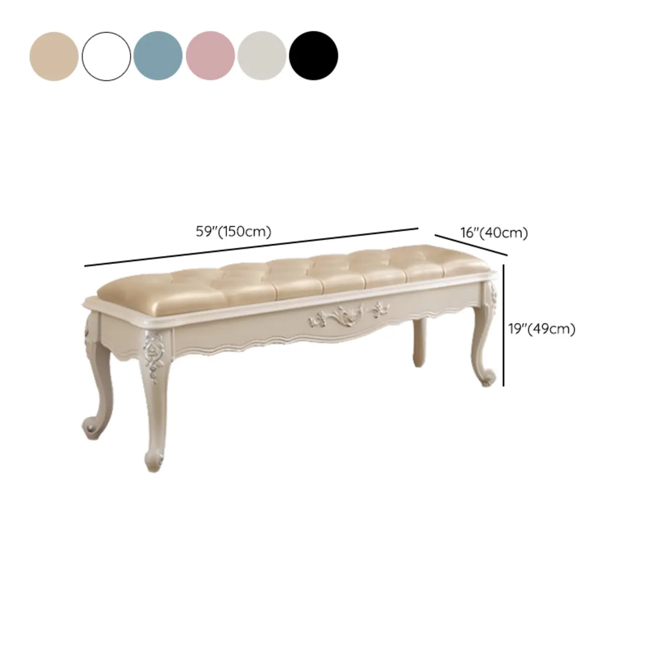 Victorian Button-Tufted Upholstered Entryway Benches #size | homeyfad