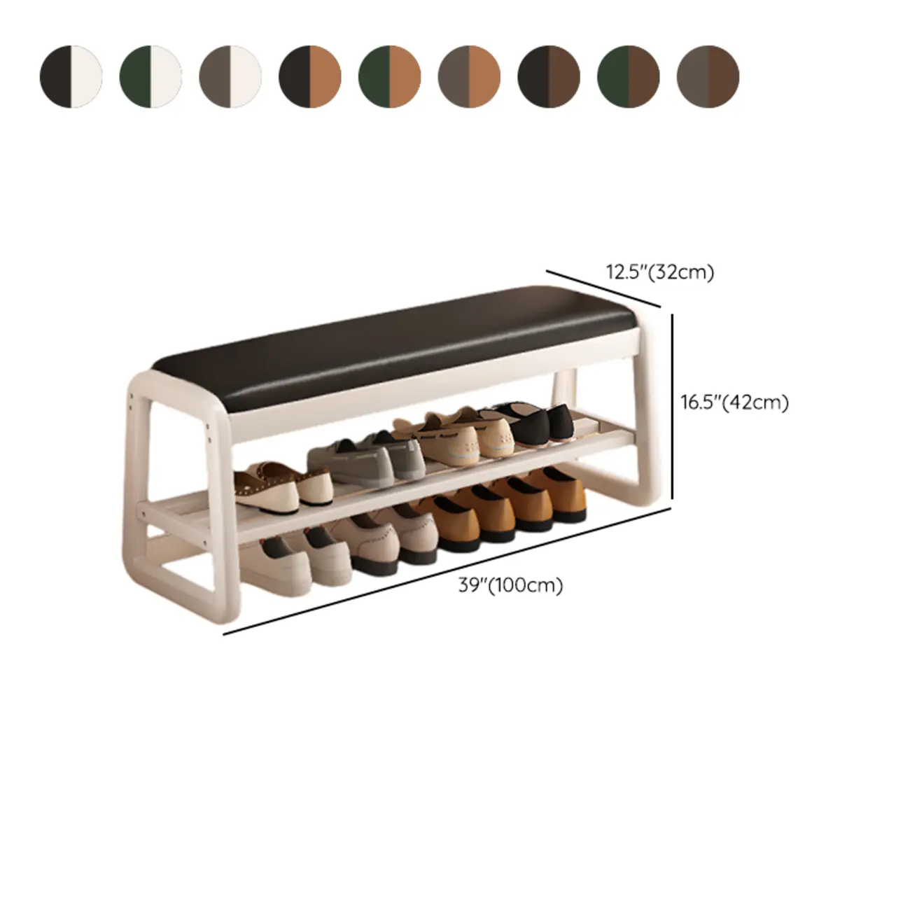 Modern Upholstered Natural Wooden Bench with Shoe Storage Image - 38 | homeyfad