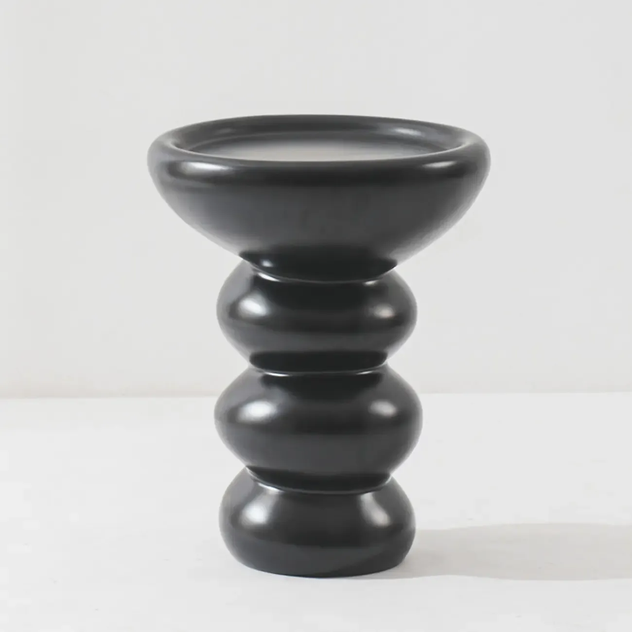 Minimalist Fiberglass Round End Table for Modern Living Room Image - 5