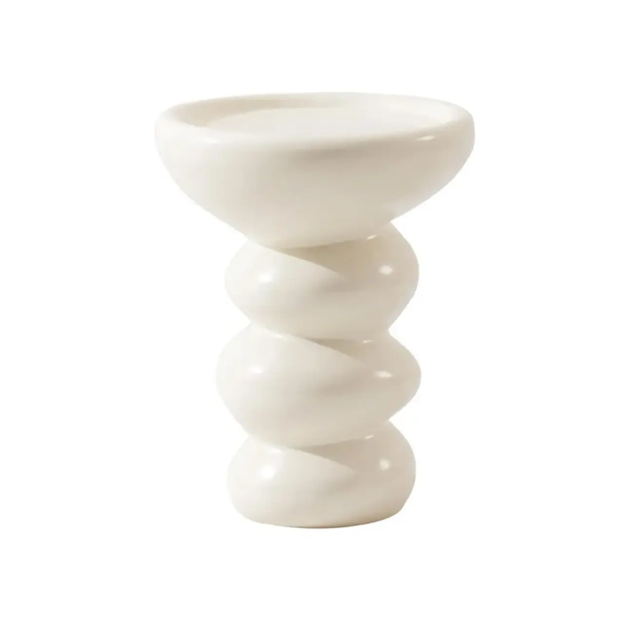 Minimalist Fiberglass Round End Table for Modern Living Room Image - 6 | homeyfad