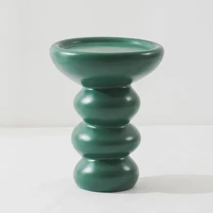 Minimalist Fiberglass Round End Table for Modern Living Room Image - 11