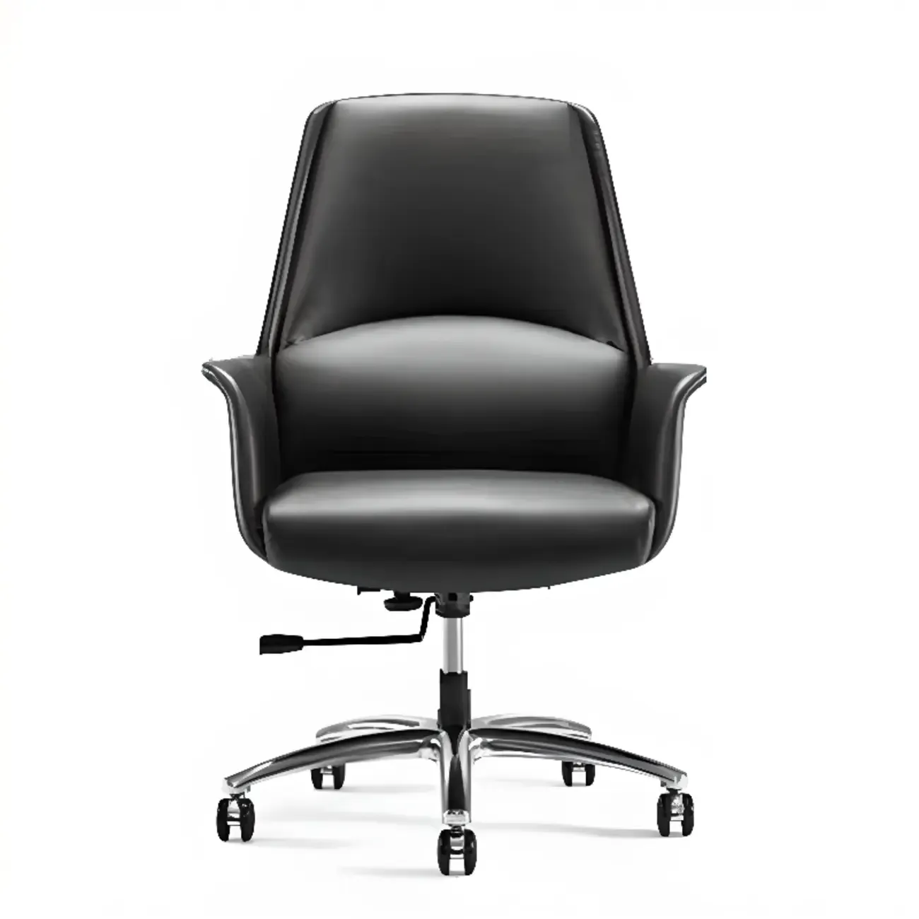 Modern White Orange Leather Ergonomic Executive Office Chair Image - 10