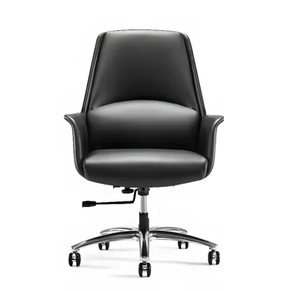 Modern White Orange Leather Ergonomic Executive Office Chair Image - 10