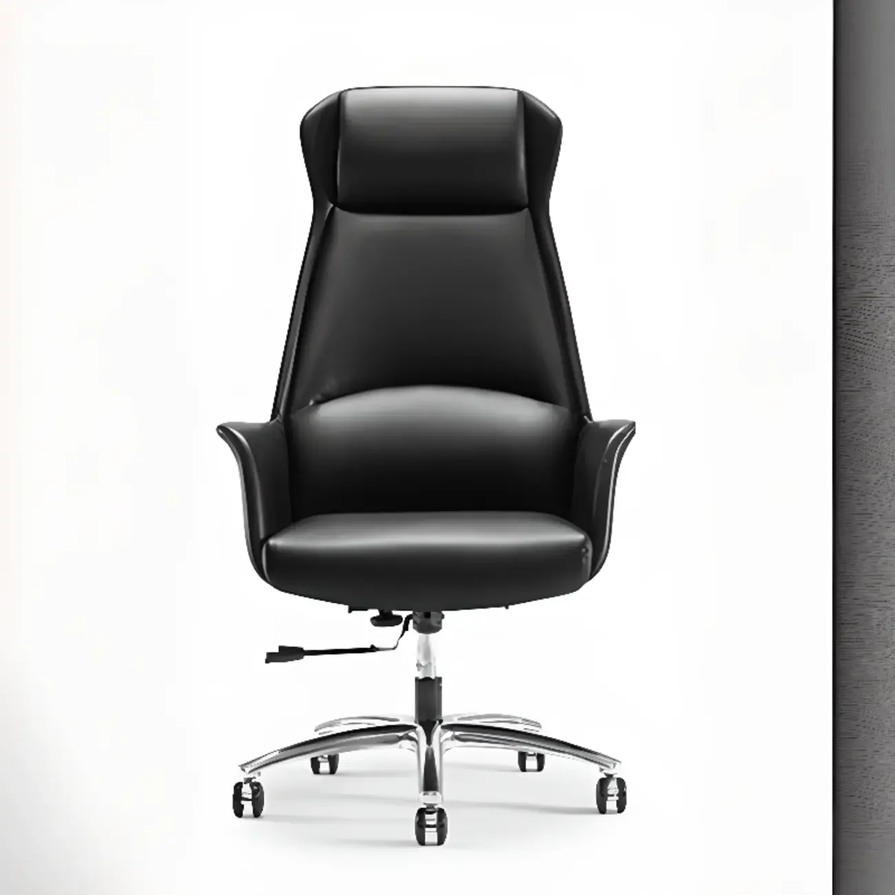 Modern White Orange Leather Ergonomic Executive Office Chair Image - 12