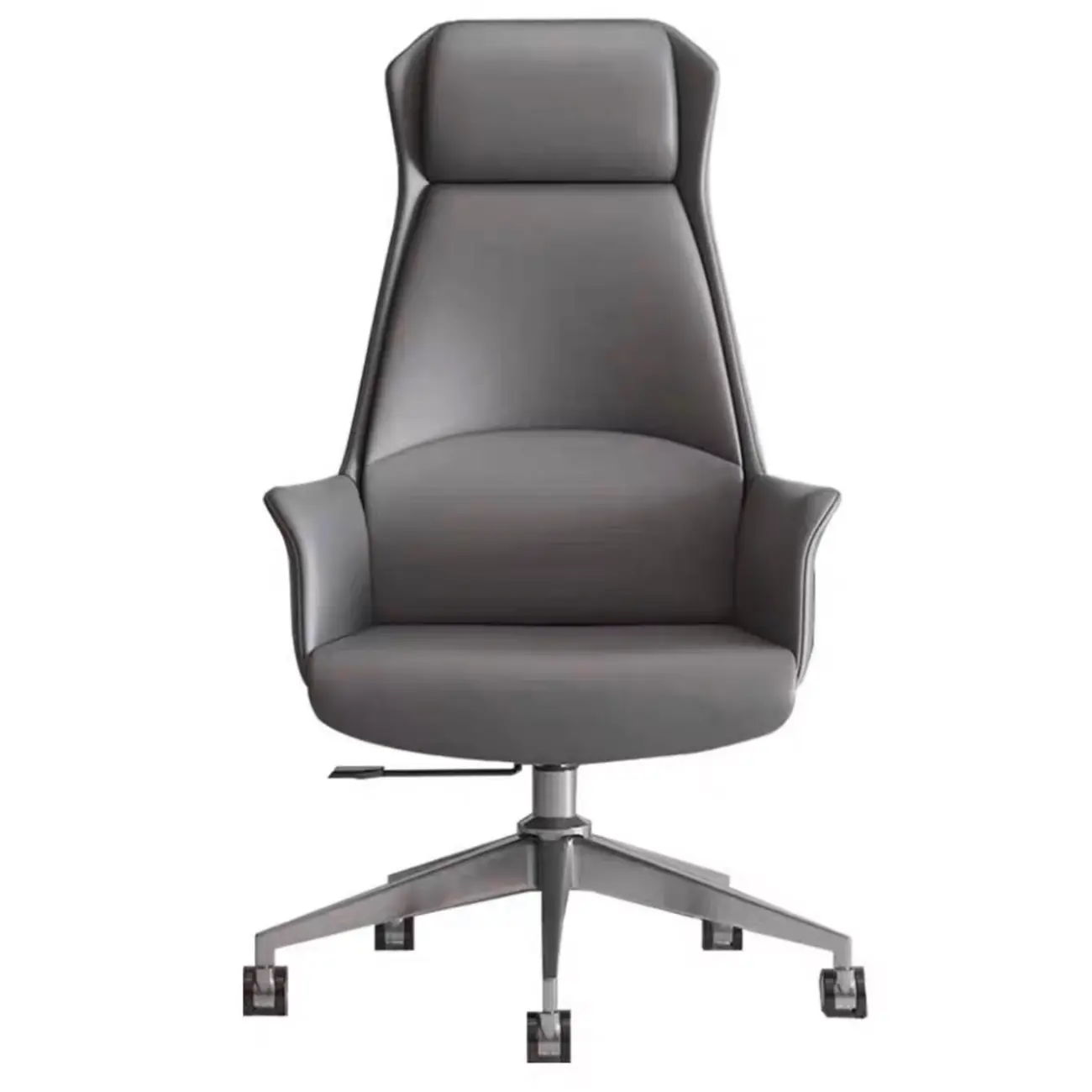 Modern White Orange Leather Ergonomic Executive Office Chair Image - 15 | homeyfad