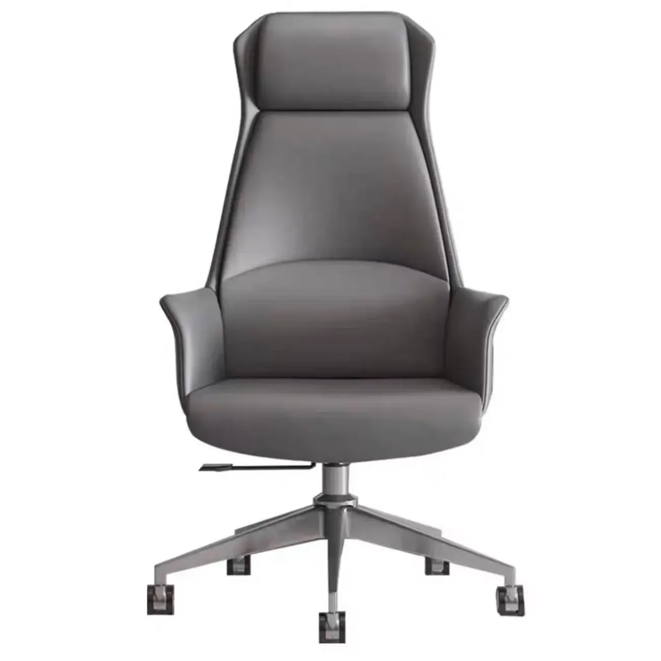 Modern White Orange Leather Ergonomic Executive Office Chair Image - 15