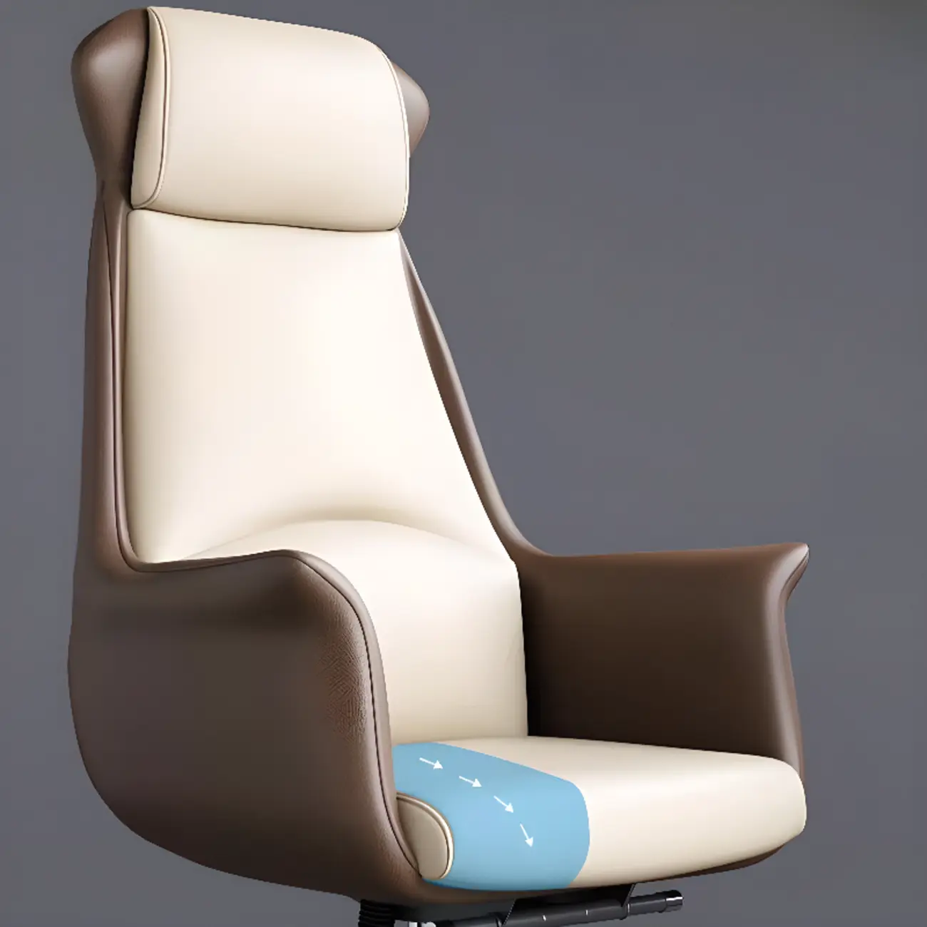 Modern White Orange Leather Ergonomic Executive Office Chair Image - 16 | homeyfad