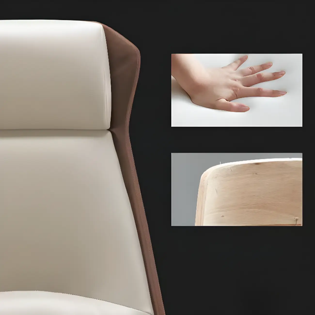 Modern White Orange Leather Ergonomic Executive Office Chair Image - 17 | homeyfad