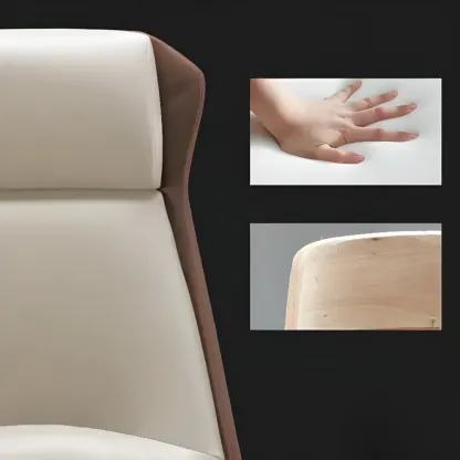 Modern White Orange Leather Ergonomic Executive Office Chair Image - 17