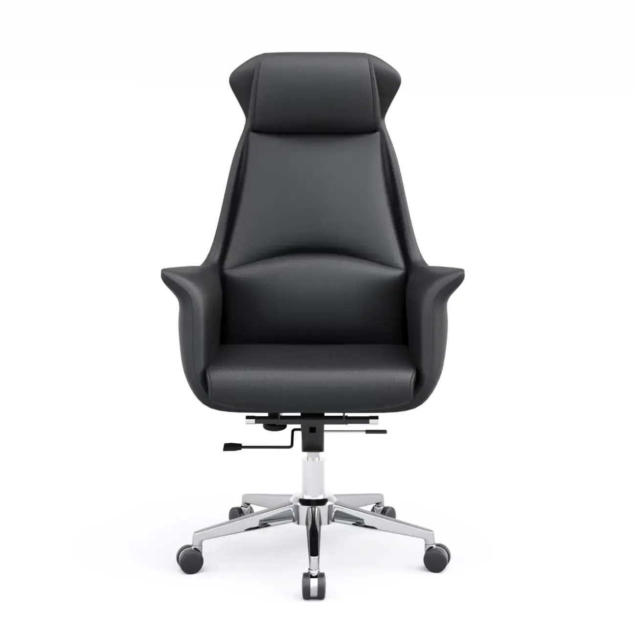 Modern White Orange Leather Ergonomic Executive Office Chair Image - 18