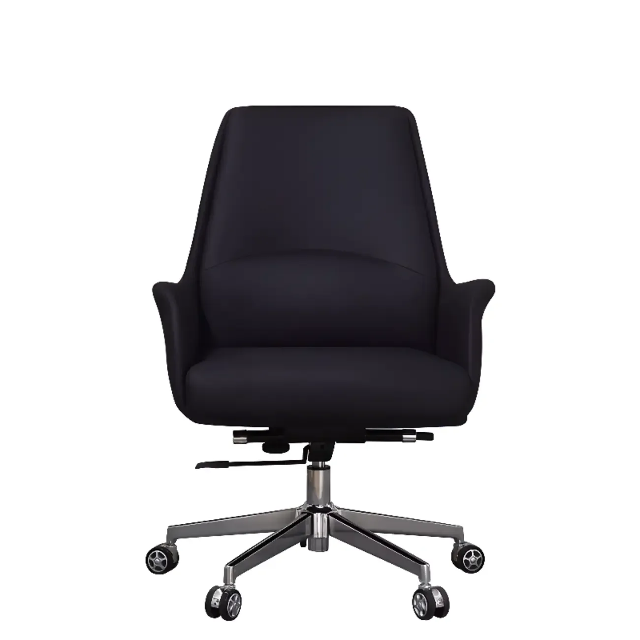 Modern White Orange Leather Ergonomic Executive Office Chair Image - 25