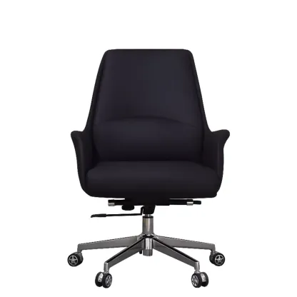 Modern White Orange Leather Ergonomic Executive Office Chair Image - 25