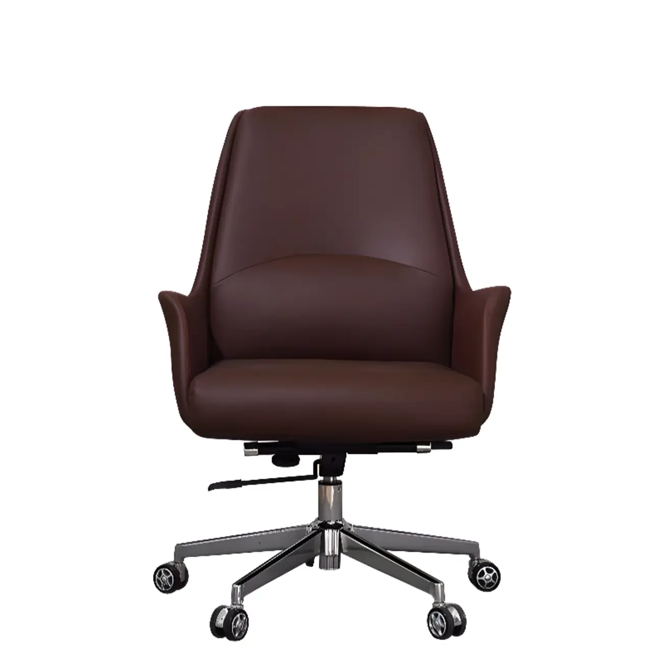 Modern White Orange Leather Ergonomic Executive Office Chair Image - 26 | homeyfad
