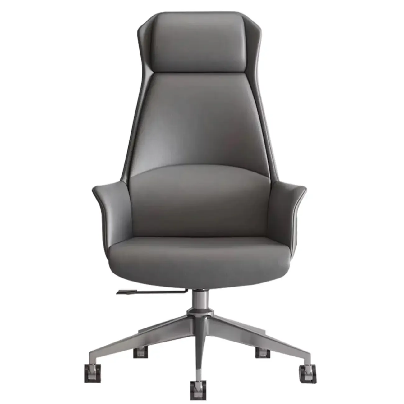 Modern White Orange Leather Ergonomic Executive Office Chair Image - 28