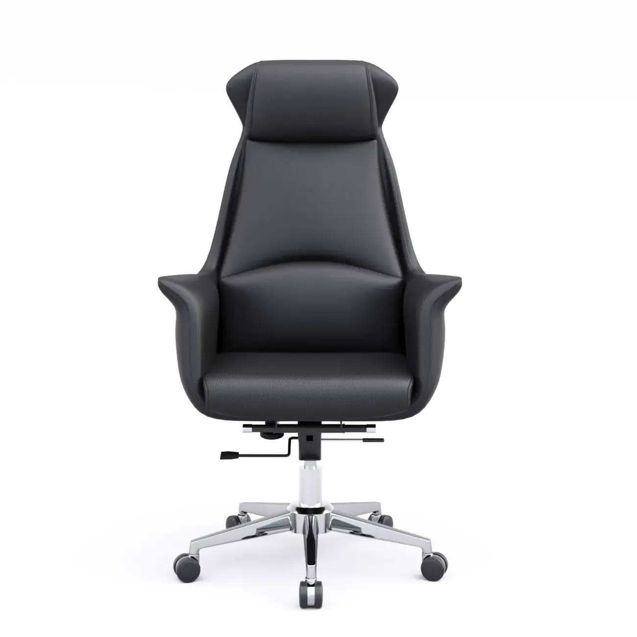 Modern White Orange Leather Ergonomic Executive Office Chair Image - 29