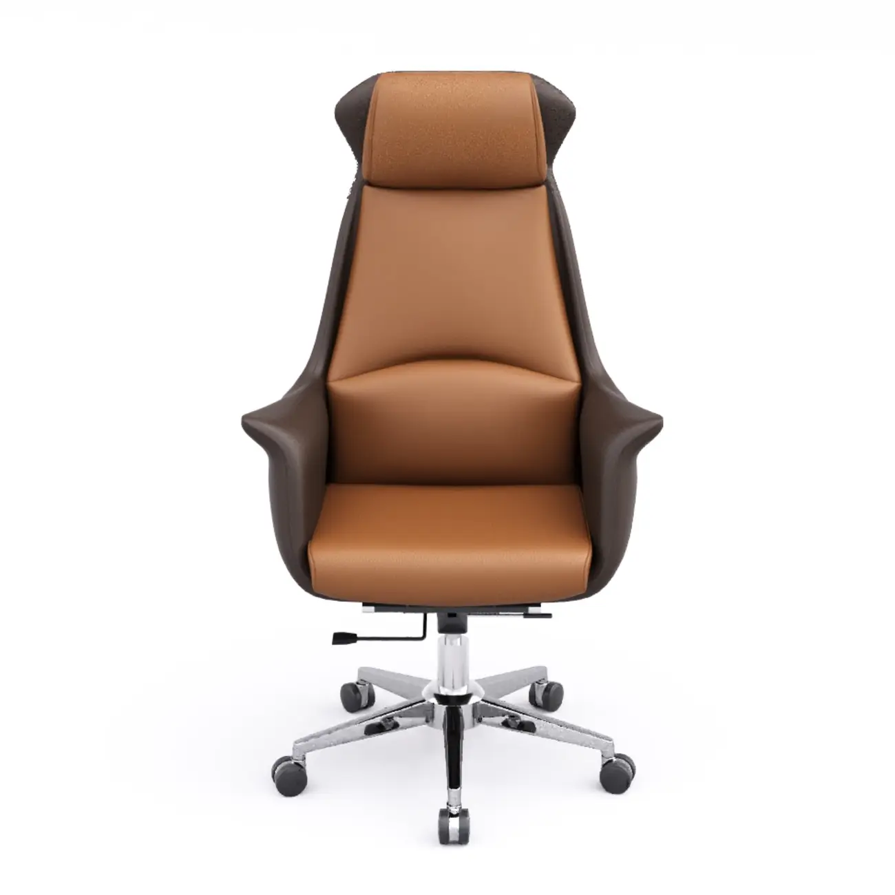 Modern White Orange Leather Ergonomic Executive Office Chair Image - 31 | homeyfad