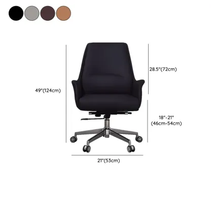 Modern White Orange Leather Ergonomic Executive Office Chair Image - 35