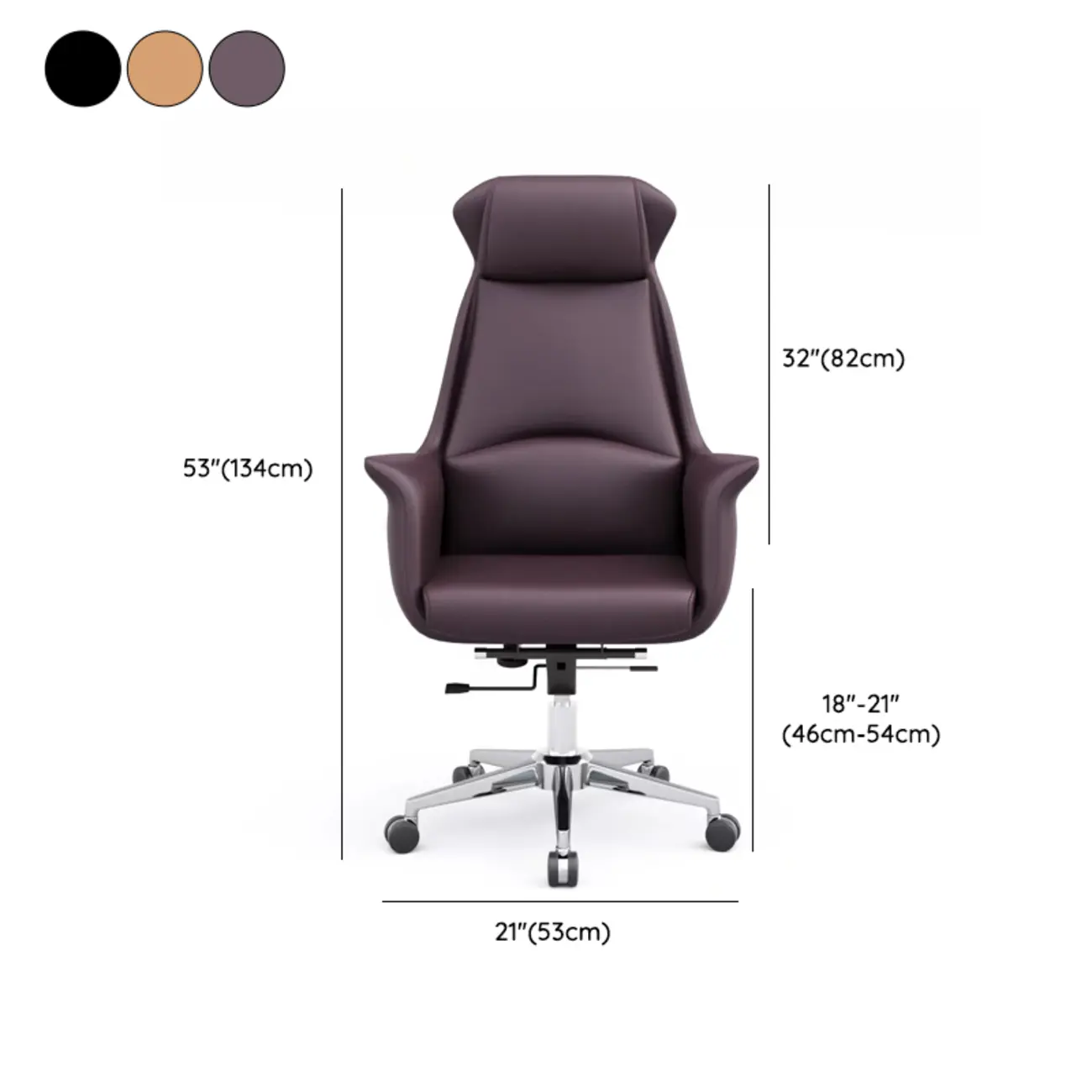 Modern White Orange Leather Ergonomic Executive Office Chair Image - 36 | homeyfad