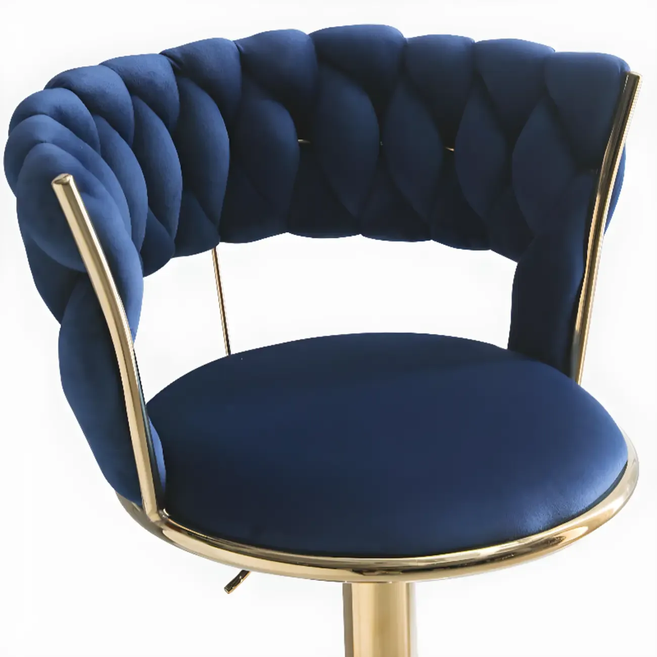 Glam Gold Metal Round Adjustable Bar Stools Image - 11