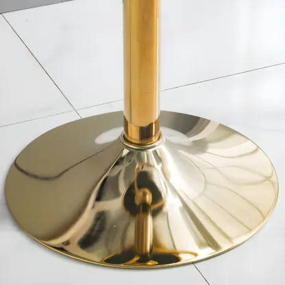 Glam Gold Metal Round Adjustable Bar Stools Image - 14