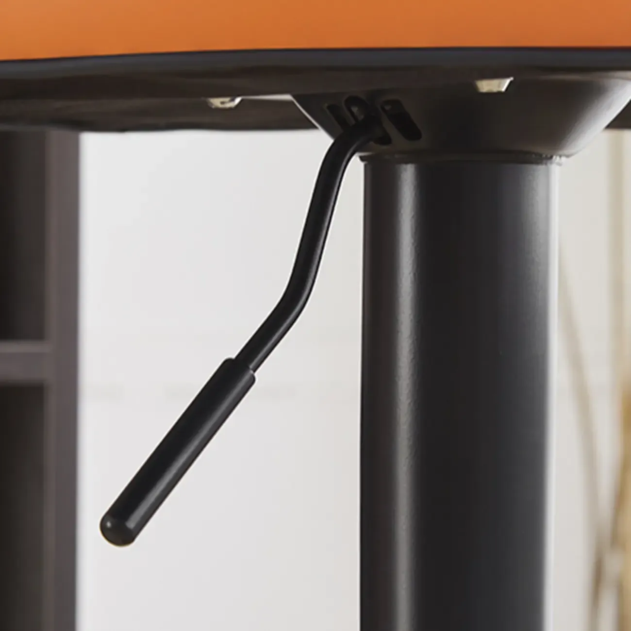 Modern Round Open Back Faux Leather Bar Stools Image - 24