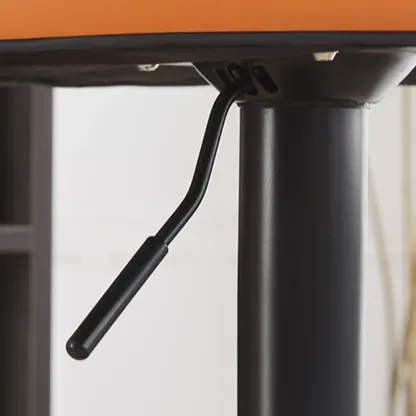 Modern Round Open Back Faux Leather Bar Stools Image - 24