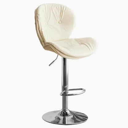 Armless Faux Leather Swivel Wingbacked Bar Stools Image - 5