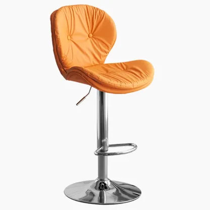 Armless Faux Leather Swivel Wingbacked Bar Stools Image - 6