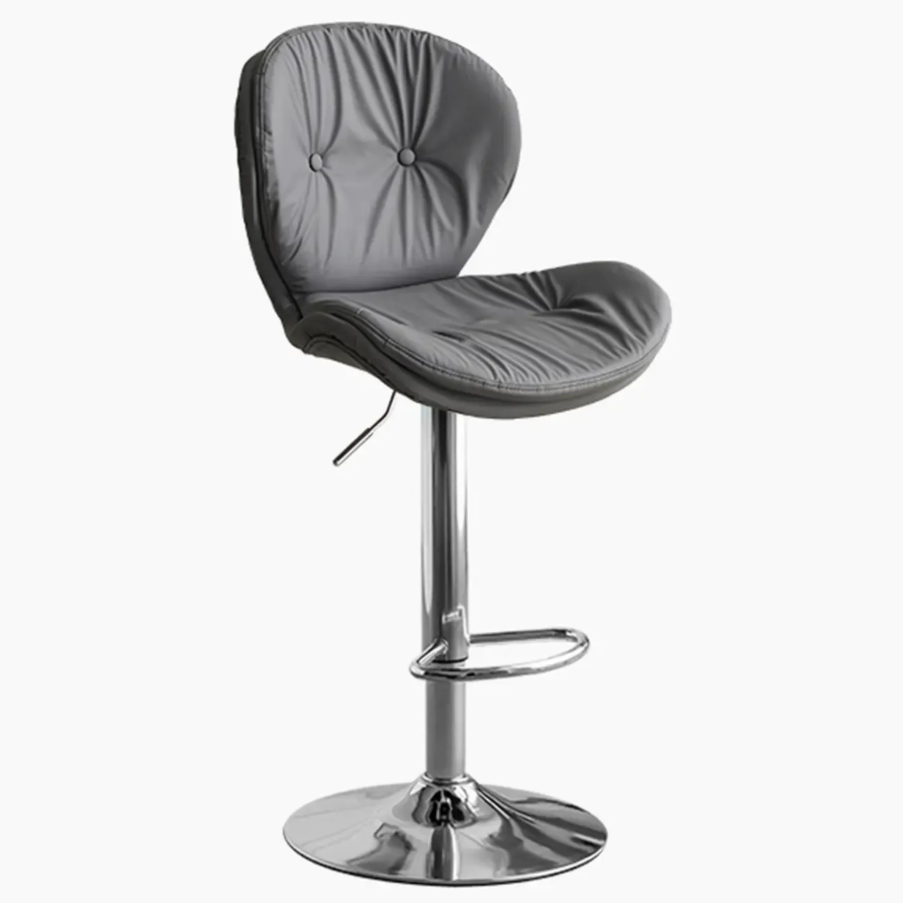 Armless Faux Leather Swivel Wingbacked Bar Stools Image - 7