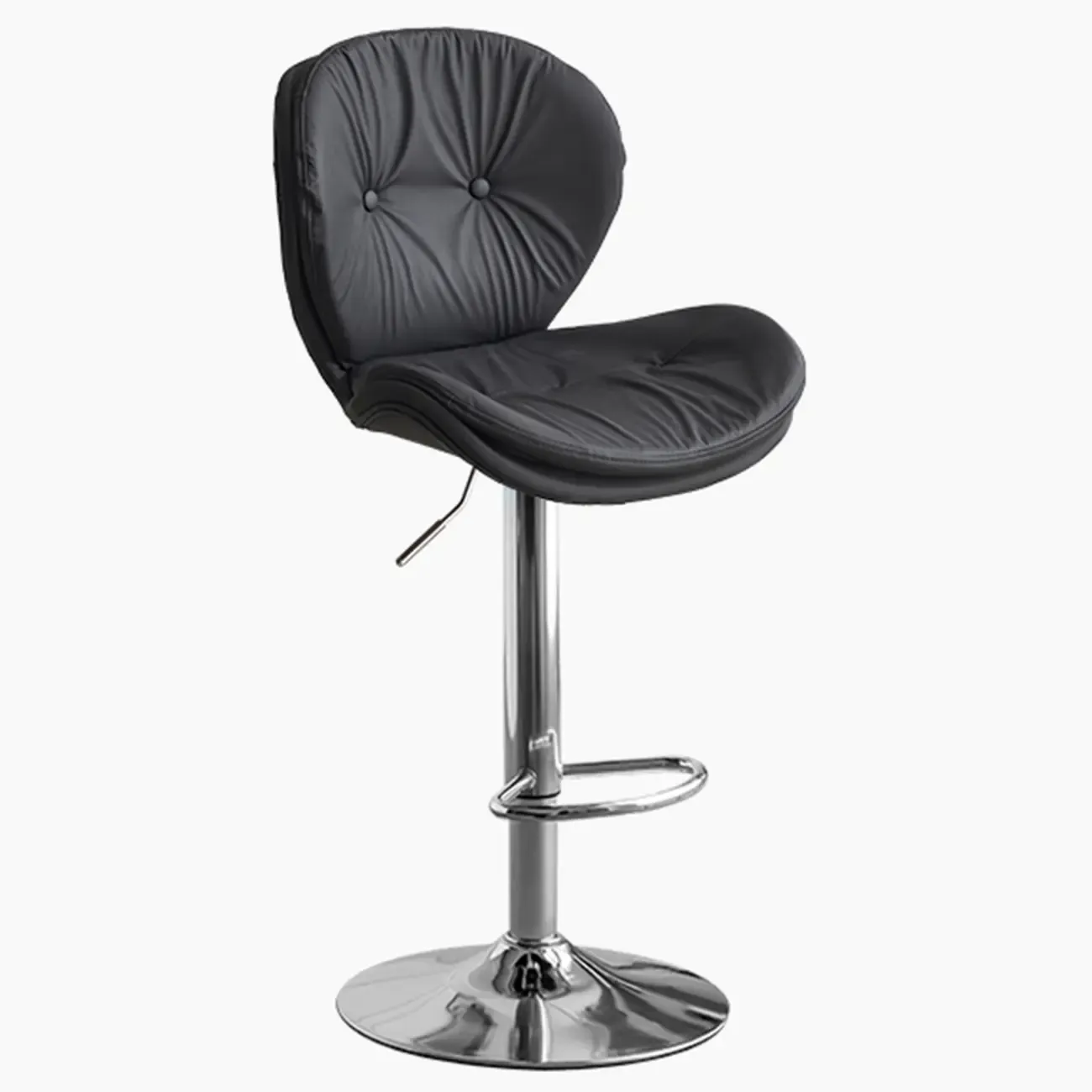 Armless Faux Leather Swivel Wingbacked Bar Stools Image - 8