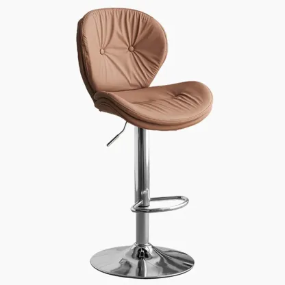 Armless Faux Leather Swivel Wingbacked Bar Stools Image - 9
