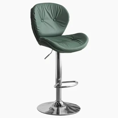 Armless Faux Leather Swivel Wingbacked Bar Stools Image - 10