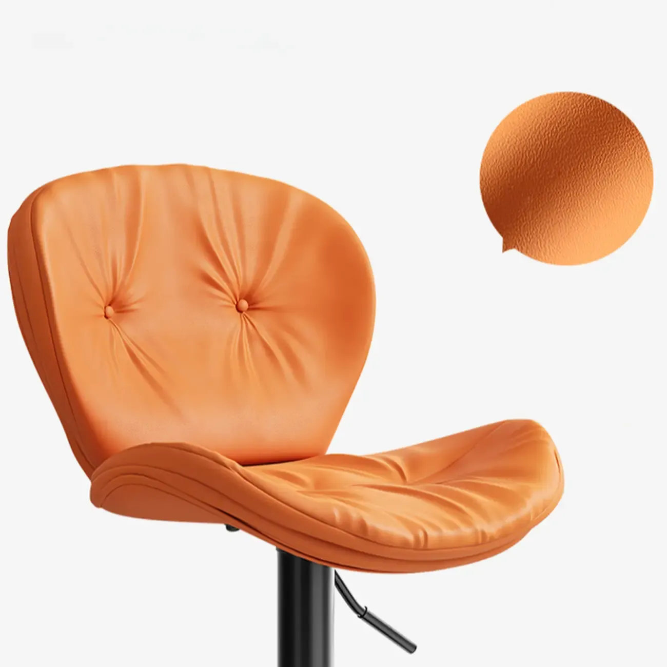 Armless Faux Leather Swivel Wingbacked Bar Stools Image - 19