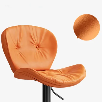 Armless Faux Leather Swivel Wingbacked Bar Stools Image - 19