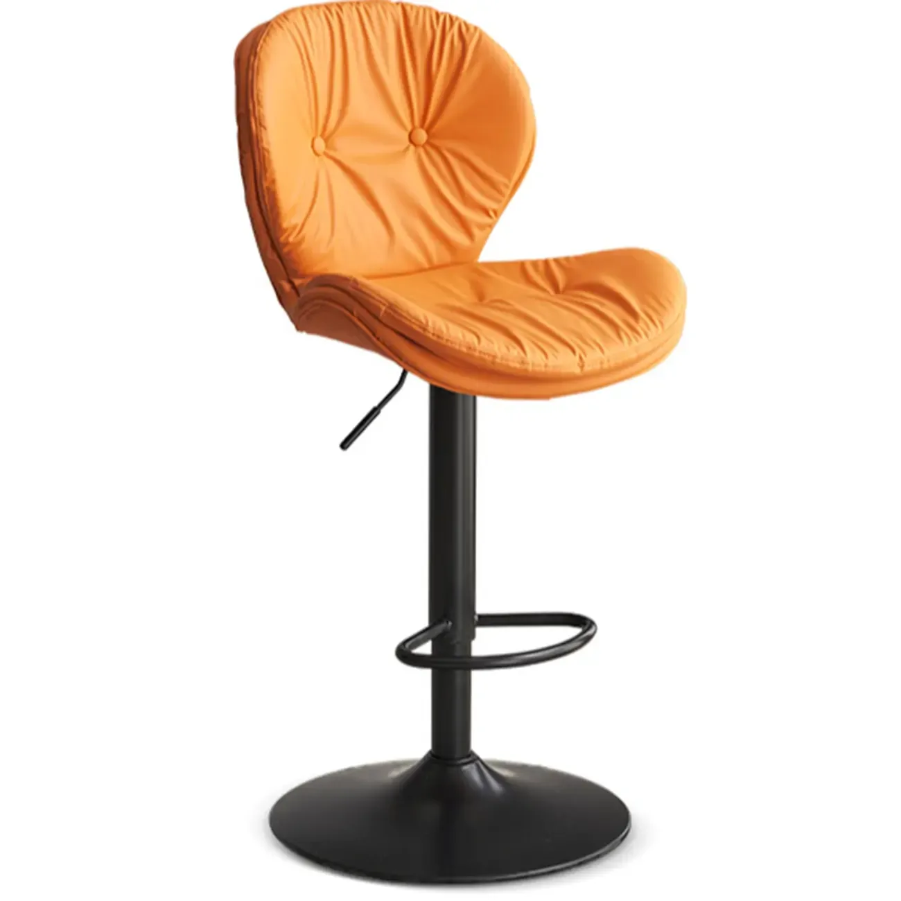 Armless Faux Leather Swivel Wingbacked Bar Stools Image - 11